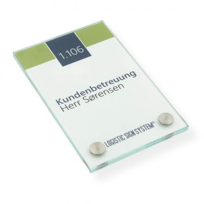 Türschild VITRUM B , Glasschild, Büroschild, 160 100 mm